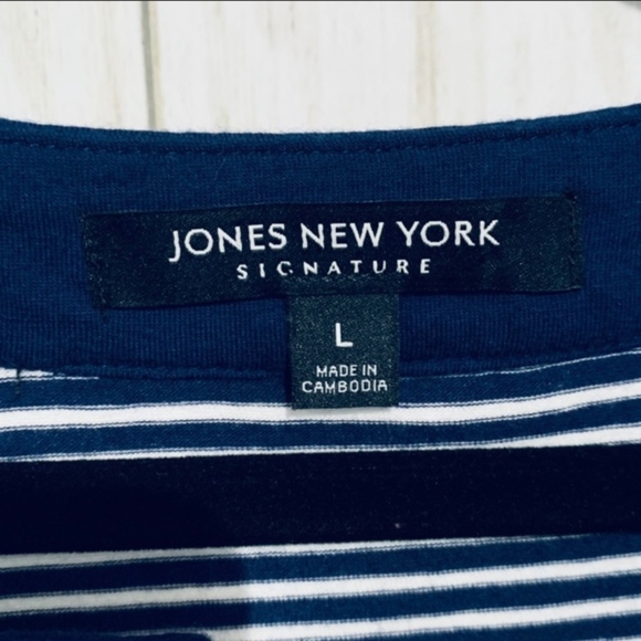 Jones New York Natica Striped top size large - Picture 6 of 7